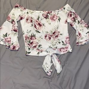 floral off the shoulder top